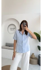 Puf Gömlek-2104-Bebe Mavisi