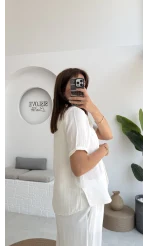 Puf Gömlek-2104-Ekru