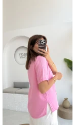 Puf Gömlek-2104-Şeker Pembesi