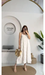 ELBİSE Püskül Elbise - Beyaz - 3060