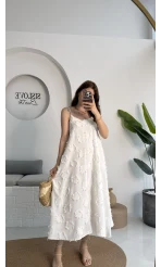 ELBİSE Püskül Elbise - Beyaz - 3060