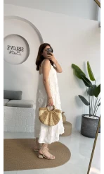 ELBİSE Püskül Elbise - Beyaz - 3060