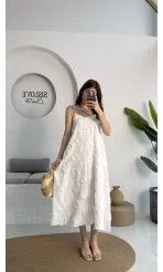 ELBİSE Püskül Elbise - Beyaz - 3060