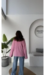 Püskül Yumoş Hırka - Pembe - Kod: 25030