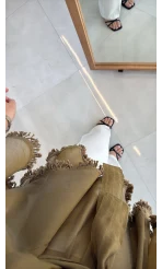 Püsküllü Kimono - Olive - Kod: 5101