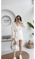 Raffaella Beyaz Tül Gömlek