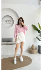 Raffaella Pembe Tül Gömlek