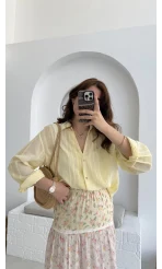 Raffaella Sarı Tül Gömlek