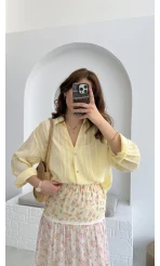 Raffaella Sarı Tül Gömlek