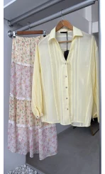 Raffaella Sarı Tül Gömlek