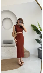 Ramona Bürümcük Elbise Kiremit