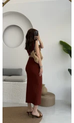 Ramona Bürümcük Elbise Kiremit