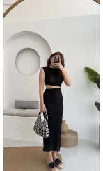 Ramona Bürümcük Elbise Siyah