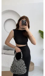 Ramona Bürümcük Elbise Siyah