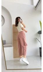 Rape Baggy Pantolon Gül Rengi