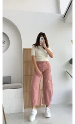 Rape Baggy Pantolon Gül Rengi