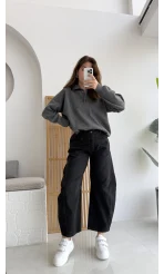 Rape Baggy Pantolon Siyah Rengi