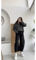 Rape Baggy Pantolon Siyah Rengi