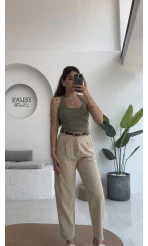 Raste Havuç Gabardin Pantolon - Taş