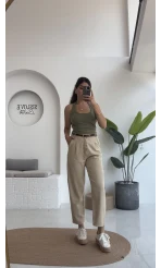 Raste Havuç Gabardin Pantolon - Taş