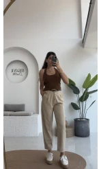 Raste Havuç Gabardin Pantolon - Taş