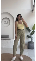 Raste Havuç Gabardin Pantolon - Yeşil