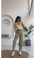 Raste Havuç Gabardin Pantolon - Yeşil