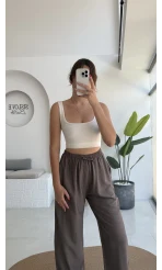 Raya Cepli Pantolon - Koyu Vizon