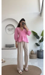 Raya Cepli Pantolon - Taş