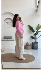 Raya Cepli Pantolon - Taş