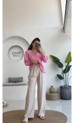 Raya Cepli Pantolon - Taş