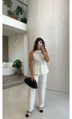 Reglan Kol Bağcıklı Takım - Ekru - Kod: 9145
