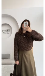 Reglan Kol Triko Kazak Kahverengi