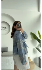 Renkli Kimono Mavi 7013