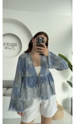 Renkli Kimono Mavi 7013