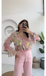 Renkli Şifon Gömlek