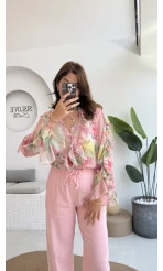 Renkli Şifon Gömlek