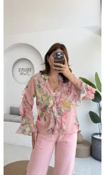 Renkli Şifon Gömlek