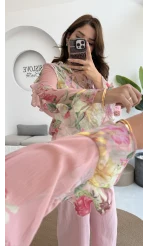 Renkli Şifon Gömlek