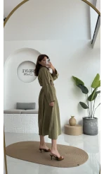 Roar Kemerli Gömlek Elbise - 3270 - Haki