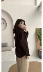 Robert Fular Yakalı Gömlek - Acı Kahve - Kod: 5407