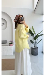 2088 - Roma Uzun Kollu Bağlamalı Gömlek - Sarı