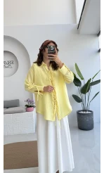 2088 - Roma Uzun Kollu Bağlamalı Gömlek - Sarı