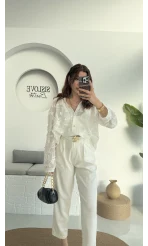 Romantik Gömlek - Kırık Beyaz - 38569