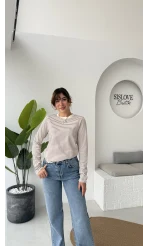 Rosalind Uzun Kollu Çizgili Bluz - Kahverengi