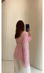 Rowe Baskı Detay Tshirt - Pembe - Kod: 1113