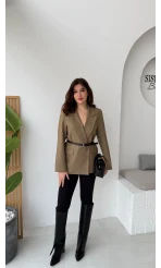 Rupert Kemerli Poliviskon Ceket - Haki - Kod: 9700