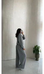 Ruth Kapüşonlu Hırka Eşofman Takım - Gri