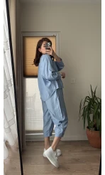 Rüya Gömlek Pantolon Takım Mavi