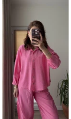 Rüya Gömlek Pantolon Takım Pembe